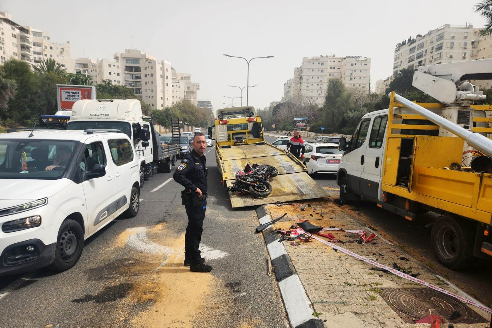 זירת התאונה בדרך נמיר שבה נהרג הרוכב בן ה-20