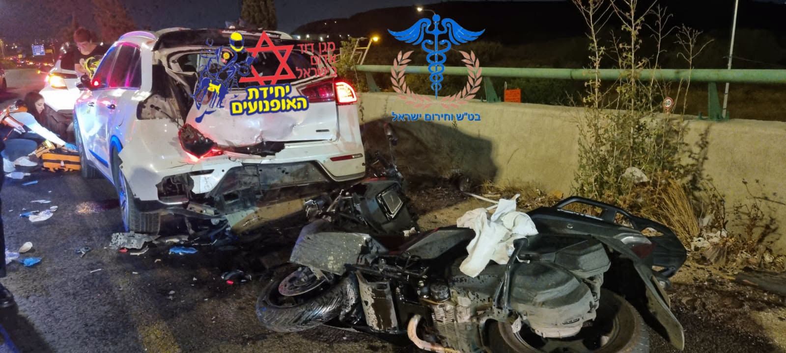 זירת התאונה במחלף מסובים שבה נהרג הרוכב בן ה־24
