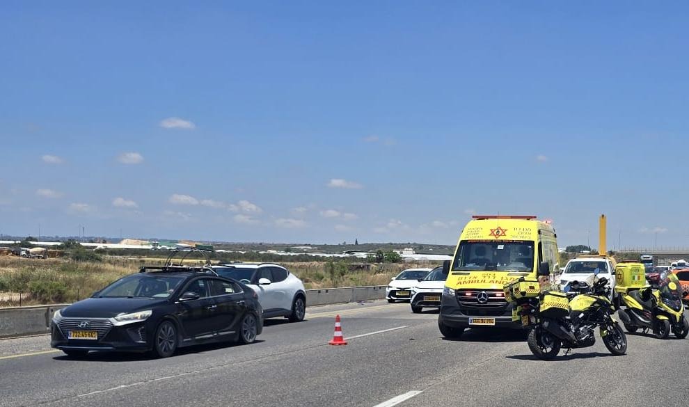 זירת התאונה בכביש 6 שבה נהרג הרוכב בן ה־56