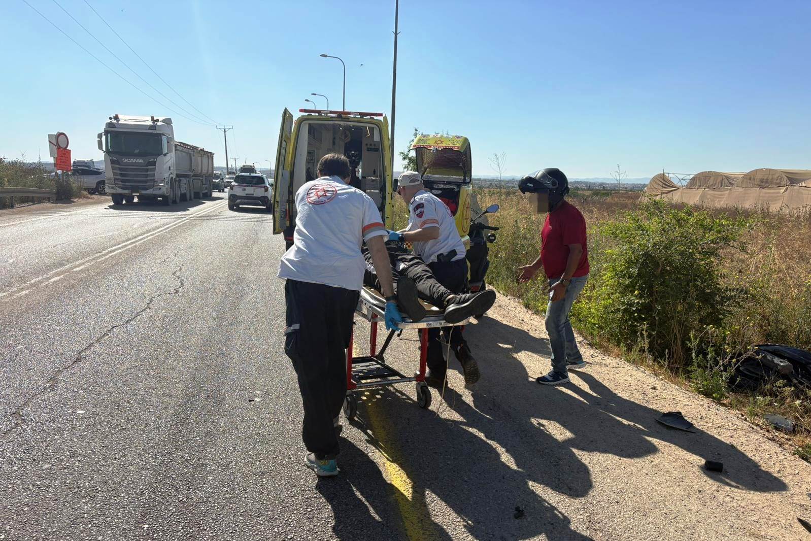 זירת התאונה בכביש 4613 שבה נהרג הרוכב בן ה־22