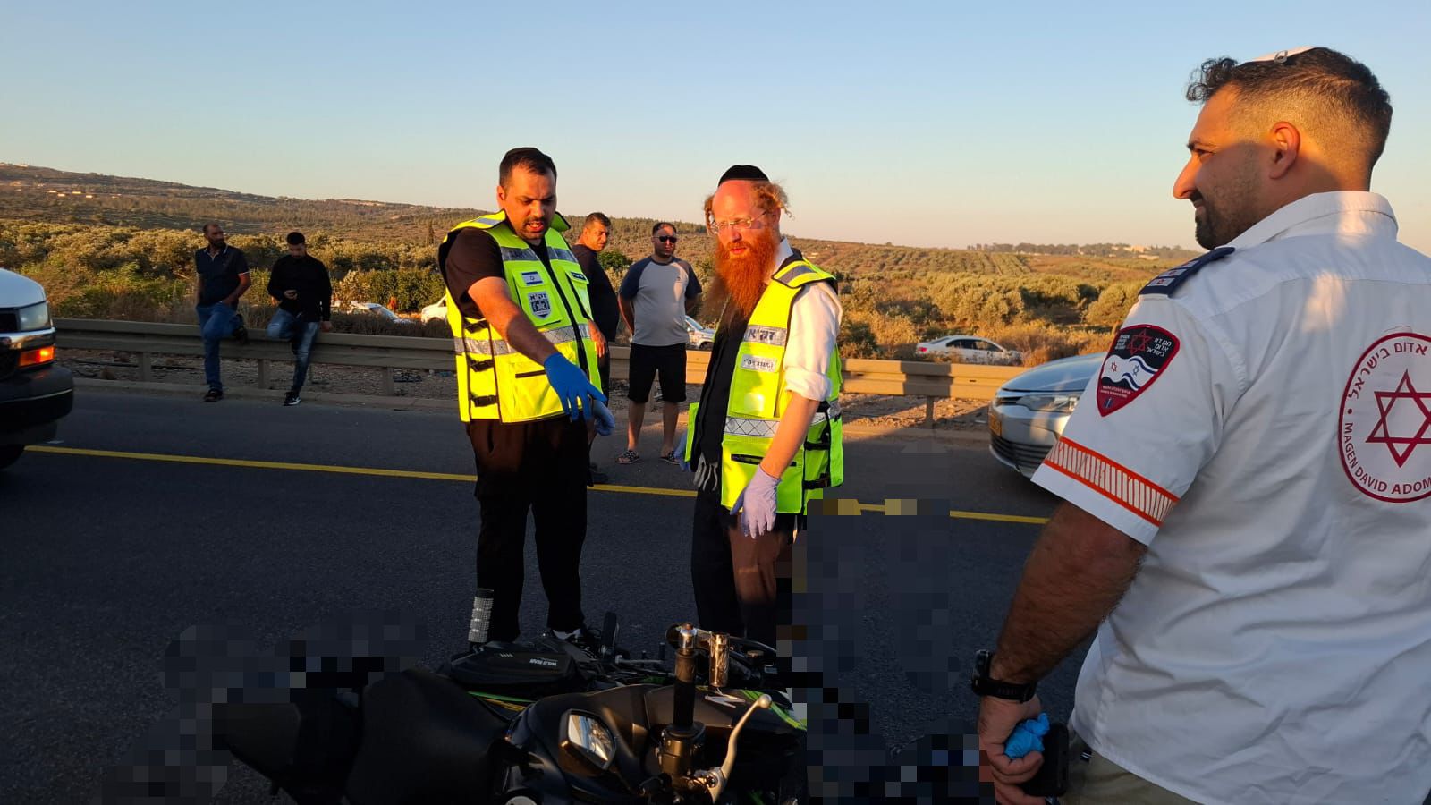 זירת התאונה בכביש 65 שבה נהרגו הרוכב והמורכב