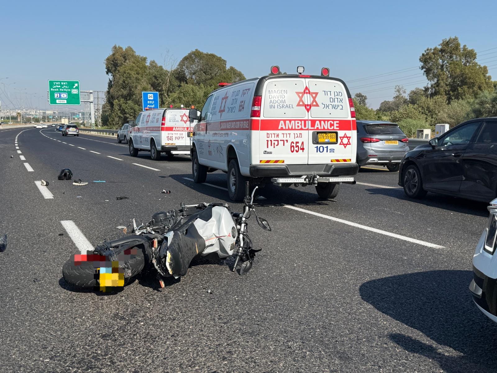 זירת התאונה בכביש 5 שבה נהרג הרוכב בן ה־30